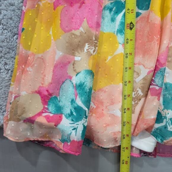 Cato Floral Pink In Bloom V-Neck Maxi Dress Size 18/20W Floral Flutter Sleeve - Picture 6 of 11